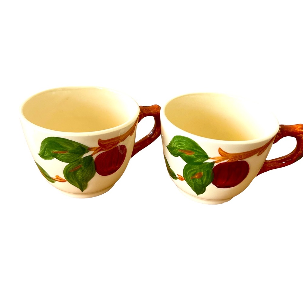 Vintage Franciscan, Apple pattern, Set of Two, coffee cups or flat cups. READ